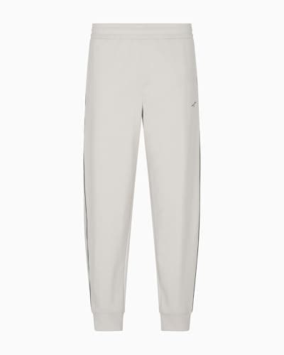 Image of Armani Exchange Men's Cuffed Leg Side Stripes Detail Sweatpants, Grey, L, Wind Chime, L
