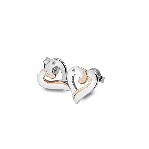 Image of Hot Diamonds Women 925 Sterling Silver Diamond Stud Earrings DE546