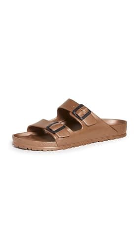 Image of Birkenstock Unisex Arizona Essentials EVA Sandals, Metallic Copper, 43 R EU, 12-12.5 Womens/10-10.5 Mens M US