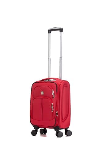 Image of ATX Luggage 55x36x20cm Cabin Suitcase Super Lightweight Small Suitcase Approved for 100+ Airlines Including EasyJet, Ryanair, British Airways & Virgin Atlantic (Red, 21 Inches, 45 Liter)