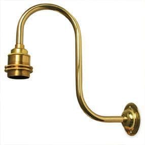 Image of Lamps and Lights Wall Light Large Swan Neck ES Lampholder (Brass)