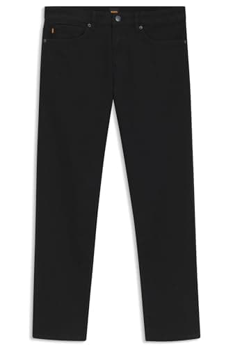 Image of BOSS Mens Re.Maine BC-C Maine Stay-Black Regular-fit Jeans in Comfort-Stretch Denim
