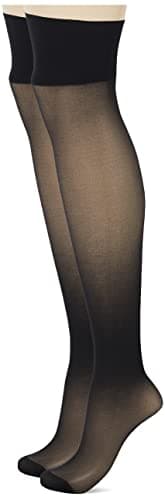 Image of Charnos Women's 15 Denier Hold up Stockings, Black (Black 100), L UK