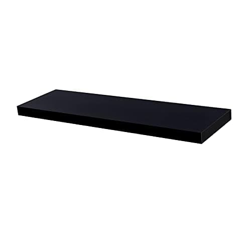 Image of Harbour Housewares Modern Floating Wall Shelf - 100cm - Black - Photo Gallery Bookshelf Wall Shelves for Living Room Display, Bedroom, Office Storage