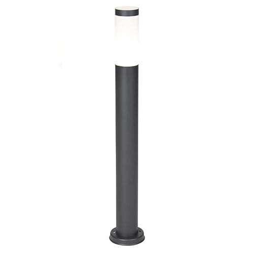 Image of Qazqa - Outdoor Lamp Bollard Anthracite 80 cm IP44 - Rox Garden- - Modern - Suitable for LED E27 | 1 Light - Stainless Steel Bollard Light - Suitable for