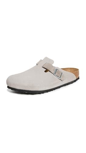 Image of Birkenstock Men's Boston Corduroy Clogs, Stone Coin, Grey, 10 Medium US