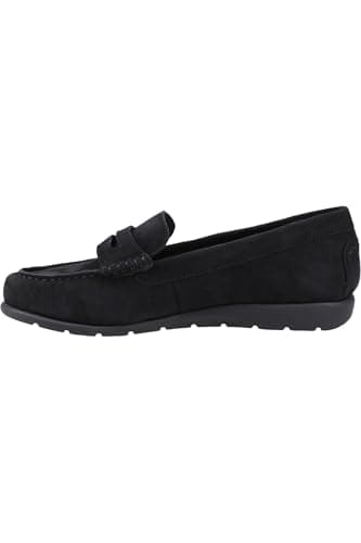 Image of Hush Puppies Female Shelby Suede Loafer, Black, 8