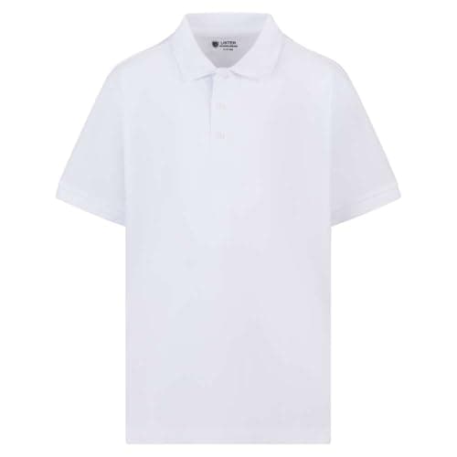 Image of Integriti Schoolwear Age 2-16 School Plain Polo 100% Cotton Shirt Short Sleeve 15 Colours Childrens Boys Polo Shirt Girls Polo Shirt School Uniform P.E. White