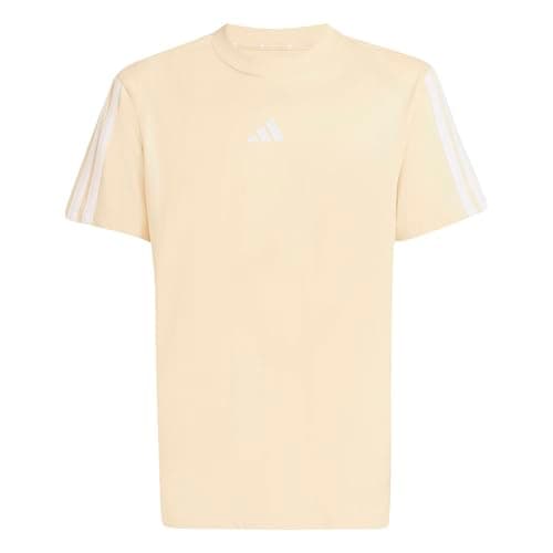 Image of adidas Unisex Kids Essentials 3 Stripes T-Shirt, Crystal Linen/White, 13-14 Years