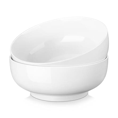 Image of MALACASA Serving Bowls, 114 OZ(10") Extra Large Salad Bowls Set of 2, Porcelain White Serving Bowls for Salad, Soup, Pasta and Dinner, Large Ceramic Bowl Set for Entertaining, Series Regular