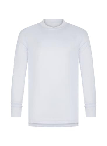 Image of Athletic Sportswear Kids Long Sleeve T-Shirt Running Top Football Gym Sports Active Fitness Shirt (15-16 Years, White)