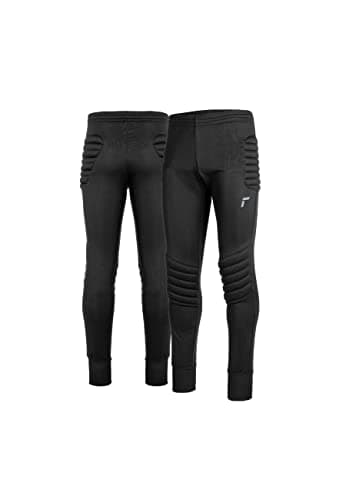 Image of Reusch Men's Goalkeeping Training Trousers, Football Goalkeeper Trousers, Long, Padded for Adults Black/Silver