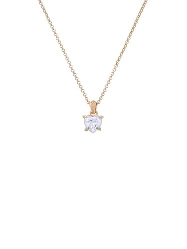 Image of Juicy Couture Solitaire Crystal Heart Pendant Necklace for Women (Gold/Clear Crystal)