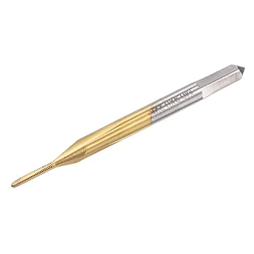Image of sourcing map Thread Tap Metric M0.9 x 0.225, Titanium Coated Cobalt HSS (High Speed Steel) 3 Straight Flutes Machine Mini Micro Screw Threading Tapping Repair Tool for Watches and Clocks