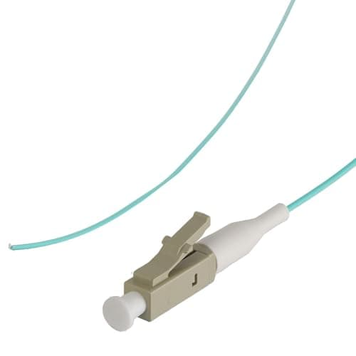 Image of kenable OM3 Fibre Optic LC Pigtail Simplex MM 50 125 Splicing LSZH Cable 1m Aqua [1 metres]
