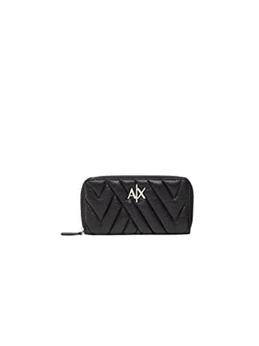 Image of Armani Exchange Women's Zip Around Bi-Fold Wallet, nero, One Size