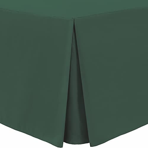 Image of Linen Home Box Pleated Base Valance Sheet SuperKing Bed Skirt Platform Valance Sheets, Microfiber Soft Brushed Easy Care Non Iron (Super King, Bottle Green)