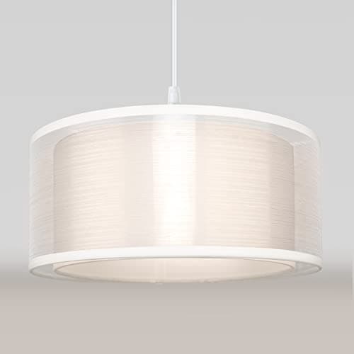 Image of FRIDEKO HOME 2 Tier Light Shade Ceiling - Modern White Lampshade for Ceiling Lights, Bedroom Lights Ceiling Lamp Shades for Living Rooms, Hallways, and Lounges (30cm)