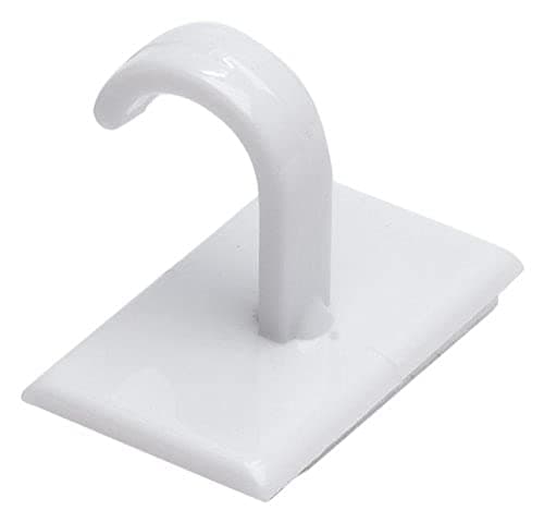 Image of Merriway® BH00038 (6 Pcs) Self Adhesive Cup Hooks, Small White Plastic - Pack of 6 Pieces