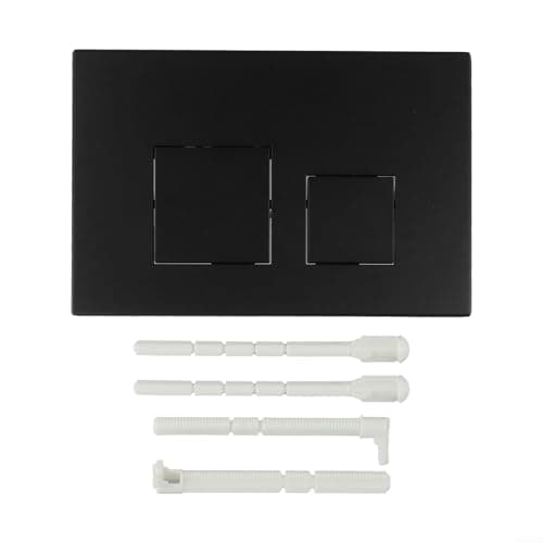 Image of Chrome Dual Flush Replacement Panel Concealed Cistern Push Plate WC Flush Control Panel Wall-Mounted Toilet Push Button Cover Compatible with Sigma01(Black)