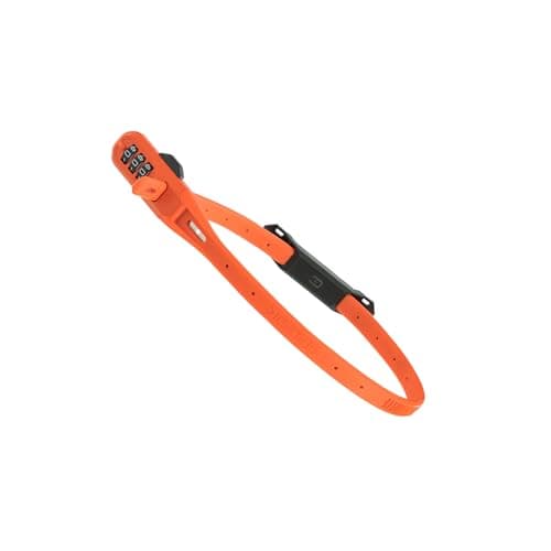 Image of Hiplok Z LOK Combo Bike Lock/Motorbike Helmet Lock - Orange. 3 Digit Code. Steel Core & 45cm Locking Length. Optional Bracket