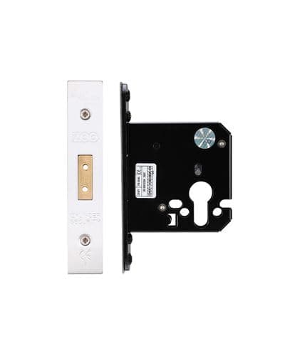 Image of Kooples Hardware Euro Profile Deadlock – Mortice Lock Case for Euro Cylinder – Heavy Duty Security for Timber Doors (Satin Stainless)