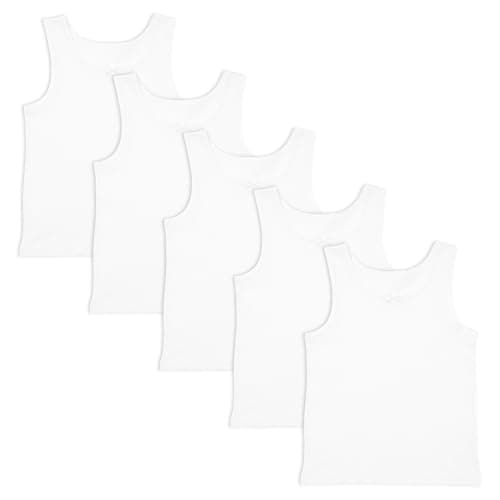 Image of Girls TEW 5 Pack Vests - 10/11 YRS - White