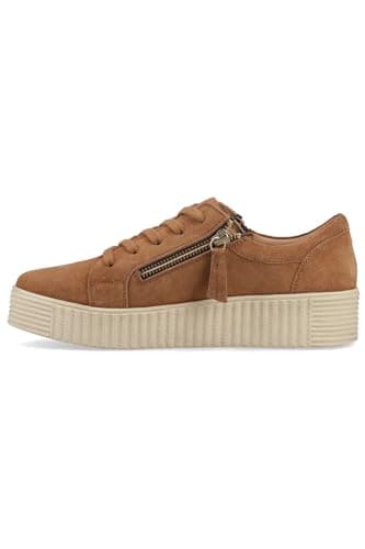 Image of Hush Puppies Female Tara Suede Trainer, Tan, 6