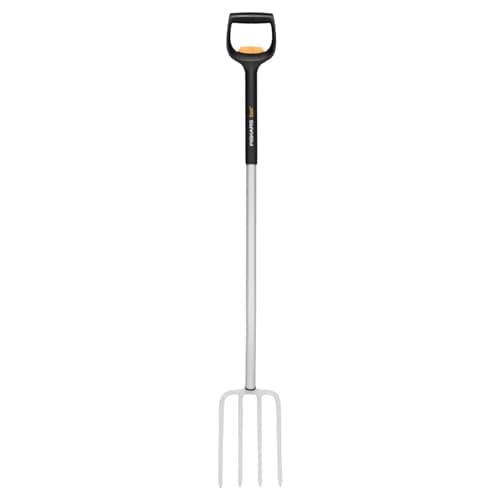 Image of Fiskars Telescopic Spade Fork for hard, stony soils, With 4 tines, Length 1.10 m to 1.30 m, boron steel, Black/Silver, SmartFit, 1070717