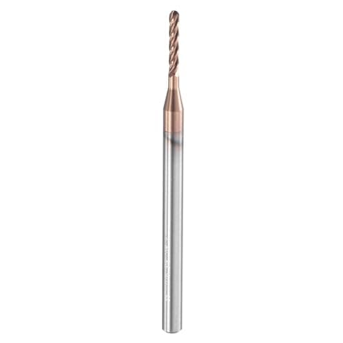 Image of sourcing map Ball Nose End Mill 4 Flute 1/16" Diameter 1/8" Shank Tungsten Carbide TICN Coated Spiral CNC Router Bits 3/8" Cutting Length Single End Ball for Carving Engraving Grinding