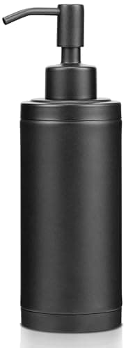 Image of Tiilan Countertop Hand Soap Dispenser, Washing up Liquid Pump Bottle for Bathroom & Kitchen, Stainless Steel Free Standing 300ml - Black