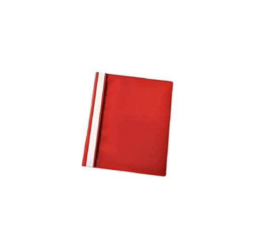 Image of Esselte 56283 Lightweight Plastic Report A4 Flat File Clear Front - Red, Pack of 25