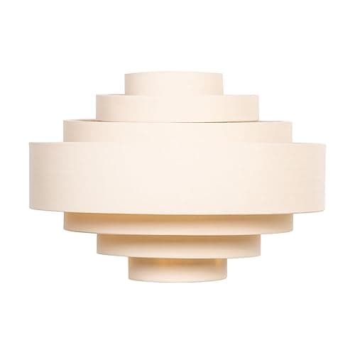 Image of MiniSun | Modern Beige and Gold 7 Tier Ceiling Light Shade | Pendant Lights, Home Décor & Improvement Essential | 45cm Shade Width