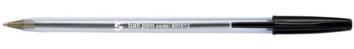 Image of 5 Star Clear Ball Pen Medium 1.0mm Tip 0.4mm Line Black [Pack of 50]