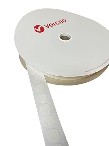 Image of Velcro® Brand White Stick On Coins Choice of Hook & Loop 13mm, Sticky Dots Double Sided Adhesive Pads, Sticky Coins, Strong Adhesive Dots (Hook Only, 100 Coins)