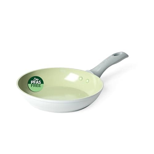 Image of Salter Earth 20cm Frying Pan – Healthy Ceramic Non-Stick Coating, PFAS-Free Induction Cookware, Small Aluminium Egg Pancake Cooking Skillet, Easy Clean, PFOA/PTFE-Free, Stay Cool Handle, Green