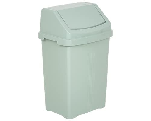 Image of JMS we create smile 8L/25L/50L Litre Plastic Swing Lid Bin Waste Recycle Dustbins Rubbish Trash Refused Bins (Silver Sage, 8 LITRE)
