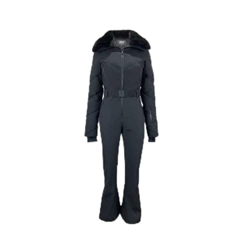 Image of Jack Wills Womens Puffer Ski Suit Long Sleeve Waterproof Black 10