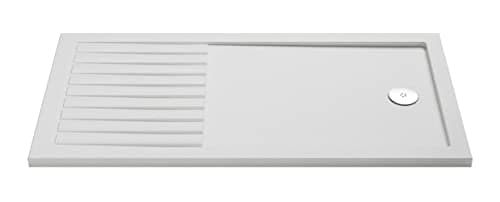 Image of nuie NSR1490 Trays Modern Bathroom Slip Resistant Walk in Shower Tray, 900mm x 1400mm, Matt White
