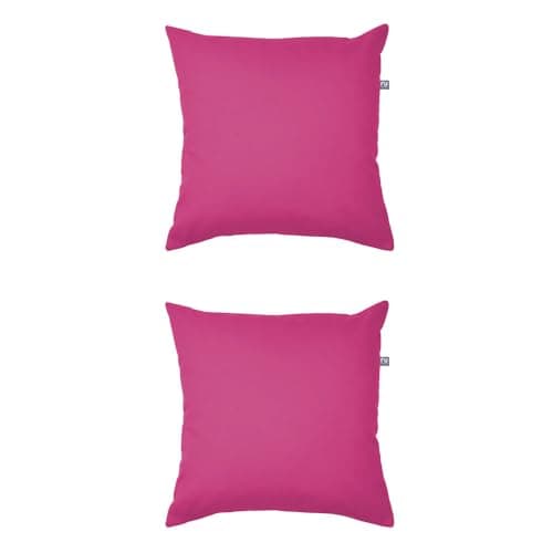 Image of rucomfy Indoor/Outdoor Cushion with Insert Filling - Accessories for Home and Garden Decor Scatter Pillow - Pre Filled with Fibre Inner - Water Resistant - 45 x 45cm (2, Cerise Pink, 45cm x 45cm)