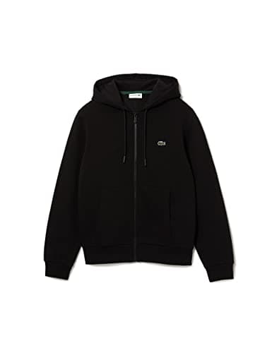 Image of Lacoste Men's Zip-Up Hoodie Fleece Jacket, Noir, XL