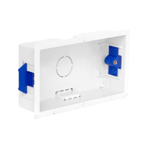 Image of AXIOM 35-45mm Dry Lining Back Box Flush Wall Electrical Recessed Flush Mount Deep Pattress Box Fused Spur Euro Module Faceplates (1 Gang, 2 Gang, Dual, Triple) (2 Gang 35mm, 1)