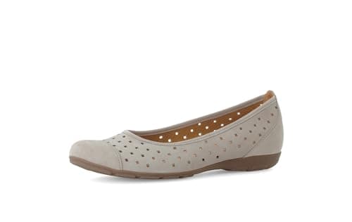 Image of Gabor Ruffle Beige Nubuck Womens Pumps 84.169.12