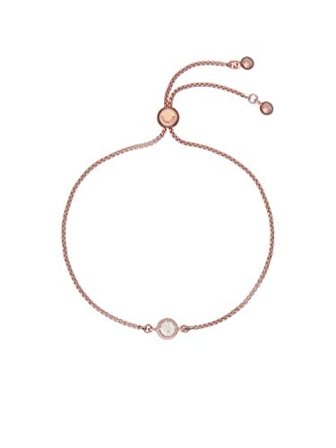 Image of Ted Baker Sarsa Crystal Drawstring Adjustable Bracelet For Women (Rose Gold/Crystal)