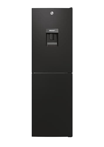 Image of Hoover H-FRIDGE 300 Freestanding Fridge Freezer 50/50 with Water Dispenser, 2 Doors, Low Frost Technology, E Class, 246L Total Capacity, Internal Display, Black, 54.5x55x176 cm - HOCT3L517EWBK-1