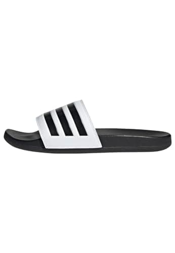 Image of adidas Unisex Adilette Comfort Slides, Cloud White/Core Black/Core Black, 6 UK