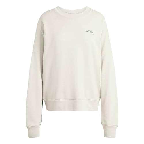 Image of adidas Women's Seasonal Essentials Colorpop Sweatshirt with Embroidered Graphic, wonder alumina/collegiate green, XS