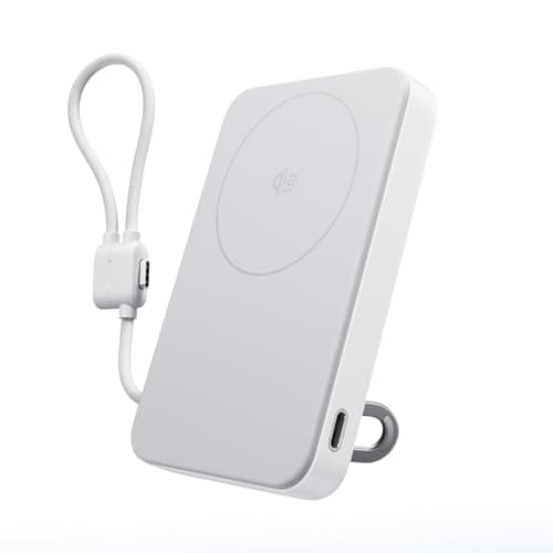 Image of Ecoflow Qi2.2 Magsafe Power Bank 10000mAh 25W with 36W USB C Cable, Portable Charger Fast Charging Wireless Magnetic Power Bank Travel Charger LED Display with iPhone 17/16/15 Pro Max, White