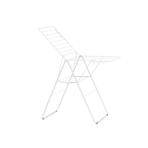 Image of Brabantia HangOn Laundry Drying Rack (20m / Fresh White) Compact, Foldaway, Adjustable Indoor Stainless Steel Clothes Horse