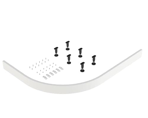 Image of Balterley Shower Tray Riser Kit, Curve White Panel, 6 Pack of Legs, Clips & Screws, Leg Set & Plinth Kit for 800mm & 900mm Quadrant Trays, Shower Tray Plinth & Support Legs - 1200 x 1000mm (White)